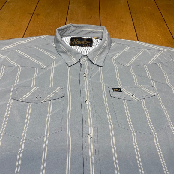 Howler Brothers Shirt 2XL Gray H Bar B Snap Button Short Sleeve Cowboy Western - Picture 1 of 16